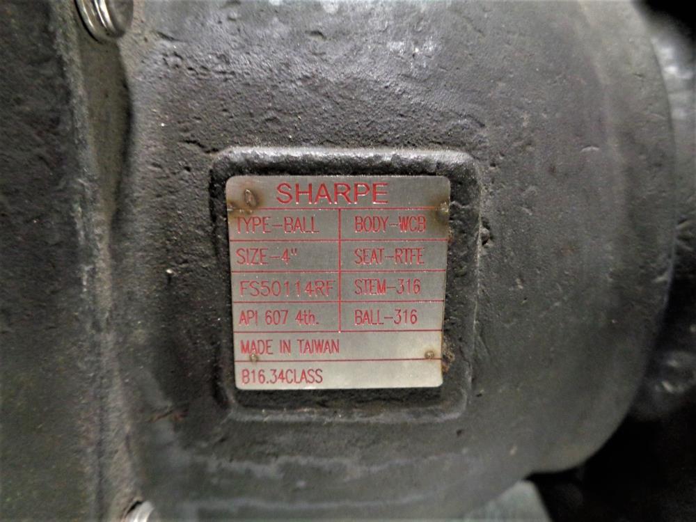 Sharpe 4" 150# RF WCB 2-Pc Split Ball Valve, Full Port, #FS50114RF